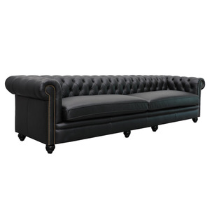 Giorgio X-Large 4 Seater Chesterfield Sofa - Aged Black
