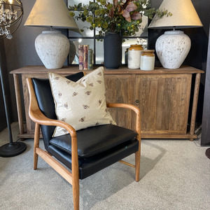 Premium Leather Collection: Juniper Leather Armchair - Black