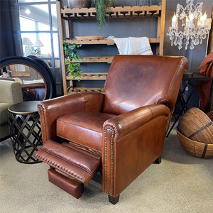 Premium Leather Collection: Cambridge Leather Recliner Chair - Aged Brown Leather
