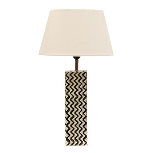 Lighting Lamps: Bone & Brass Table Lamp + Shade