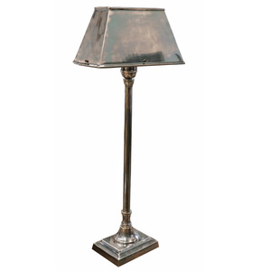 Lighting Lamps: Penton Brass Table Lamp + Shade - Pewter