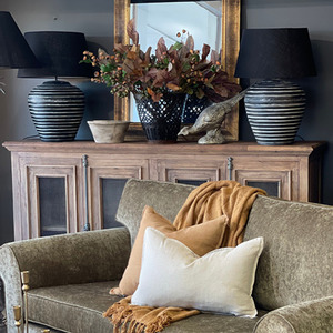 Lighting Lamps: Haveli Lamp in Black White Finish + Shade