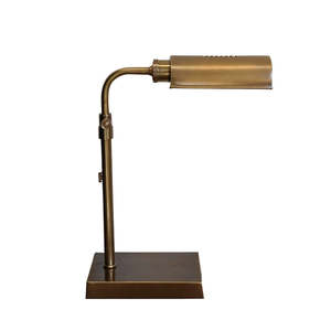 Lighting Lamps: Apartmento Brass Adjustable Lamp - Antiqued