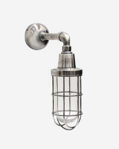 Hendrix Outdoor IP54 Cage Wall Light - Brushed Pewter