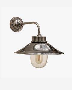 Outdoor IP54 Cape Cod Brass Wall Lamp in Silver Finish