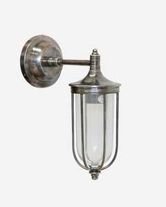 Outdoor IP54 Cage Wall Light in Pewter Style Finish