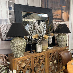 Large Square Black Mirror - 1.4M