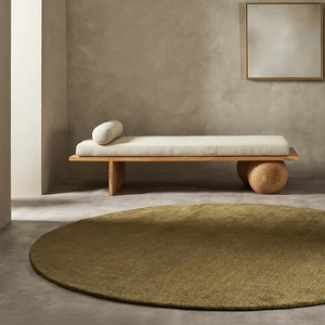 Baya Floor Rugs: Baya Sandringham Round Floor Rug - Moss - 250dia