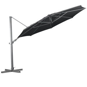 Cantilever Outdoor Umbrellas 1: Shelta Regis Cantilever Umbrella - O'bravia™ Fabric - 3.5m Octagonal - Black