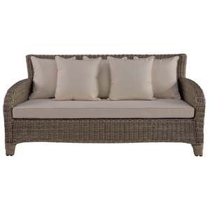 Outdoor Sofas: Artwood Rhode Island Outdoor 3 Seater Sofa - BEIGE Cushions - *1 ONLY*