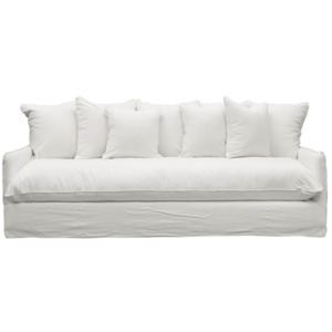 Sofas Lounge Suites Corner Lounge Suites: Lotus 3 Seater Slipcover Sofa - White