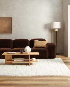 Baya Floor Rugs: Baya Safi Floor Rug - Ecru - 200cm x 300cm