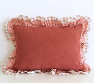 Patterned: Cottage Clay Ruffle - Cushion Cover - 47cm x 33cm