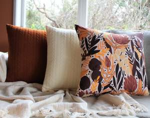 Orange Flower Basket Set - Cushion Cover Set