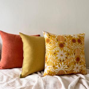 Set Of 3: Mustard Bliss Set - Cushion Cover Set