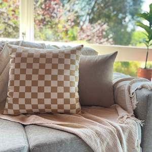 Sets Of 2: Latte Check Set - Cushion Cover Set