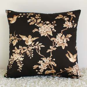 Black: Midnight Birds - Cushion Cover - 46cm x 44cm