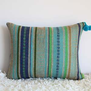Blue Rustic Burlap - Cushion Cover - 45cm x 35cm
