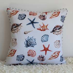 Blue: Sea Shells - Cushion Cover - 48cm x 48cm