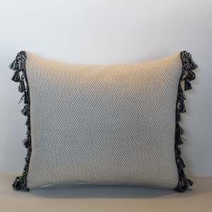 Grey: Black-Platinum Trim - Cushion Cover - 45cm x 40cm