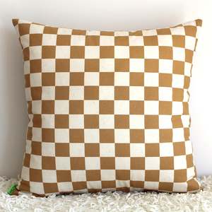 Latte Check - Cushion Cover - 50cm x 50cm