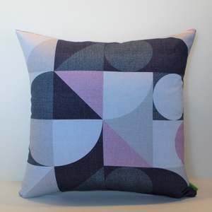 Purple: Seemless Geo Blue - Cushion Cover - 50cm x 50cm