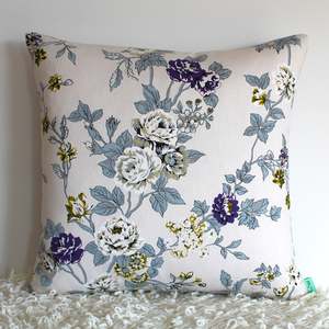 Purple: Purple & Creme Roses - Cushion Cover - 46cm x 44cm