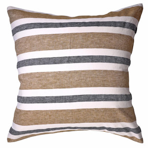 Bedroom: SOW taupe stripe linen Euro pillowcase set