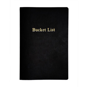 Stationery: Bucket List A5 notebook with vegan leather cover black