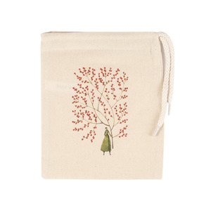 Stationery: Red berries drawstring bag mini