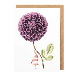 Stationery: Laura Stoddart purple dahlia illustration card
