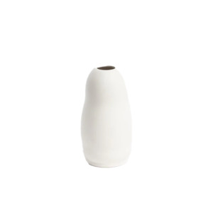 Leo ceramic bud vase white 14cm