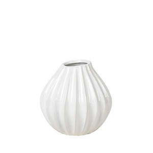 Vases Planters: Broste wide lines vase white small 15cm