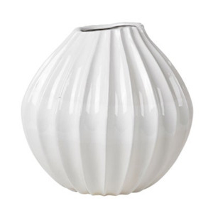 Broste wide lines vase white 40cm
