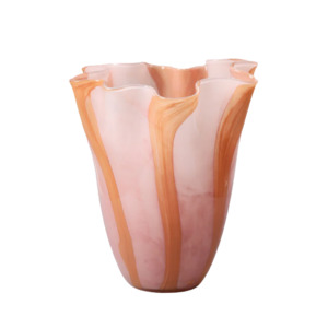 Vases Planters: Scalloped glass vase 28cm