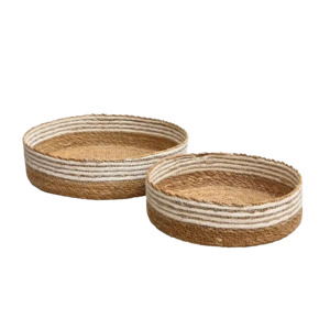 Seagrass & jute basket tray
