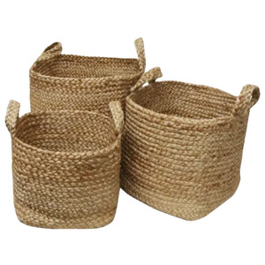 Storage 1: Square jute basket with handles