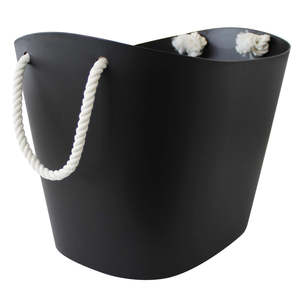 Storage 1: Tub with rope handles large black 38 litres