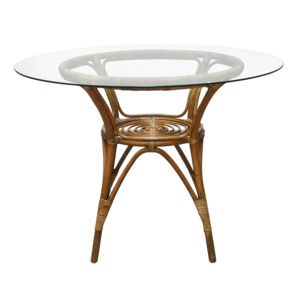 Dining Tables: Sika Design glass top cafe table 100cm antique