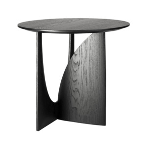 Stools Side Tables: Oak geometric side table black 50cm