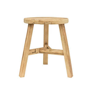 Reclaimed elm wood round side table 45cm