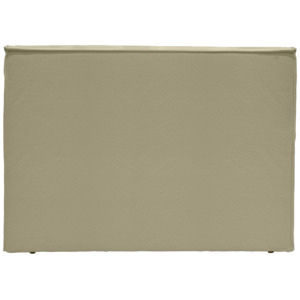 Bedheads: Slip cover linen headboard khaki