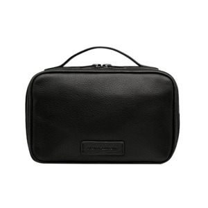 Other side leather toiletry bag black