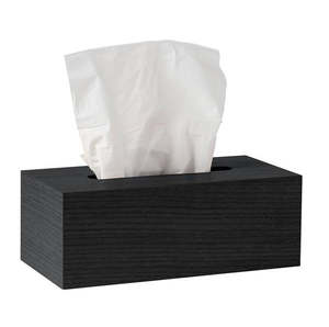 Bathroom Accessories: Rectangle tissue box black