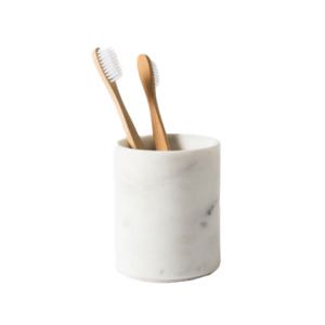 Bathroom Accessories: Marble Toothbrush Holder white
