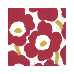 Tablecloths Napkins: Marimekko unikko paper napkins set of 20 dark red gold