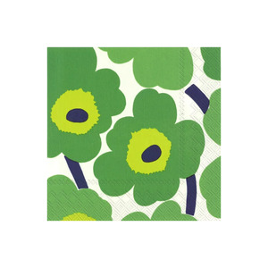 Marimekko unikko cocktail paper napkins set of 20 light green