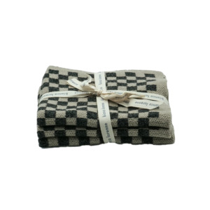 Towels Cloths: Set of 3 cotton cloths graphite check