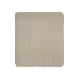 Stonewashed cotton quilt taupe 240 x 265cm