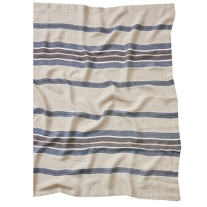 Blankets Quilts: Franco linen bed throw denim 150 x 240cm